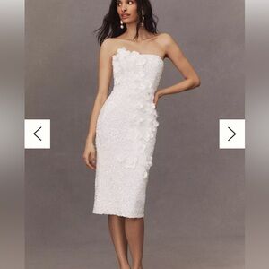 Helsi Liliana Strapless Floral Appliqué Stretch Sequin midi dress